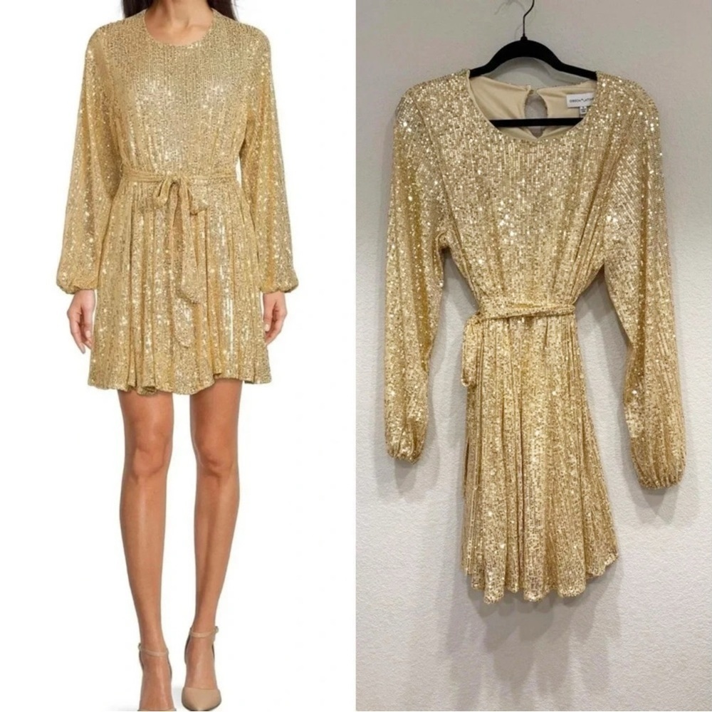 NWT Gibson Latimer Gold Sequin Mini Dress‎
